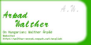 arpad walther business card